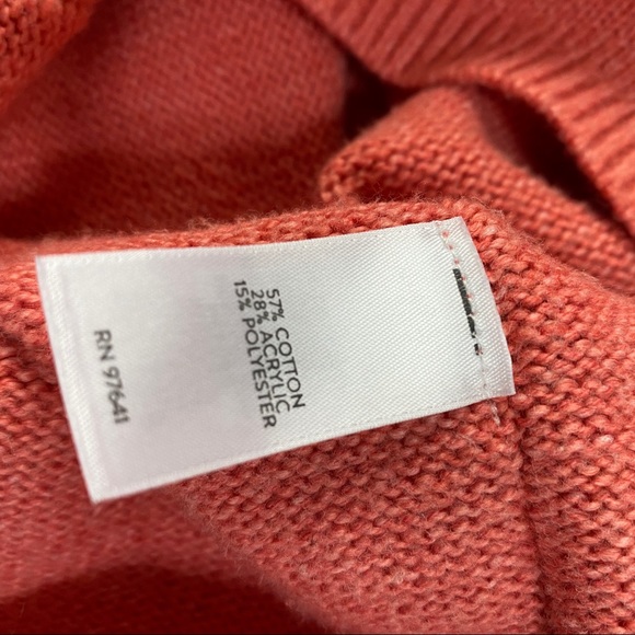 J. Jill Peach Exposed Seam Crew Neck Drop Shoulder Chunky Sweater M - Picture 7 of 7